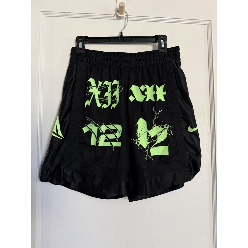 Nike DriFIT Signature Twelve Basketball Shorts Mens M Black Volt Green Ja Morant